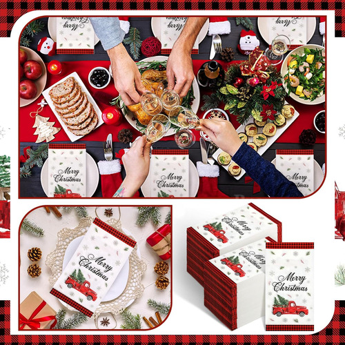 Geyoga 200 Pcs Servilletas De Navidad Para Invitados 2 ...