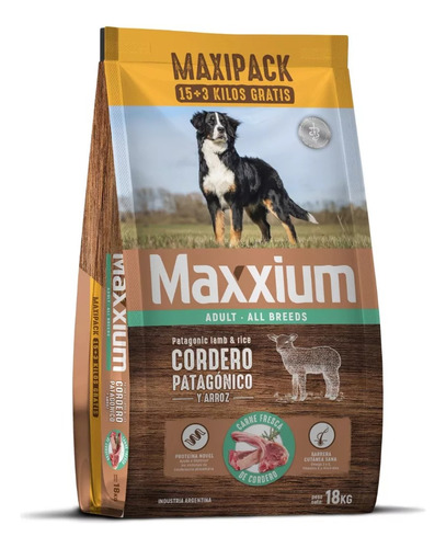 Maxxium Cordero Patagonico Y Arroz X 15 + 3 Kg