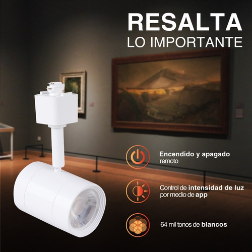 Lampara Spot Riel Led Inteligente 7w Atenuable Tecnolite Color Blanco