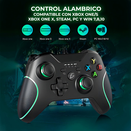 Control Compatible Con Xbox One Con Cable Usb Alámbrico 2m Color Negro