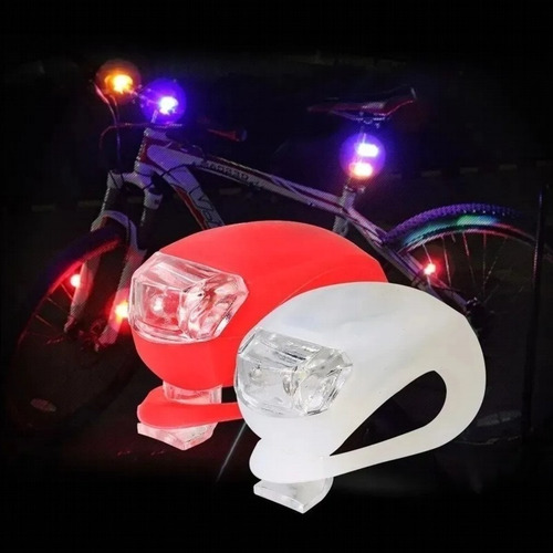 Imagen 7 de 10 de Luz Led Para Bicicleta Trasera Delantera Silicona Pack X 2