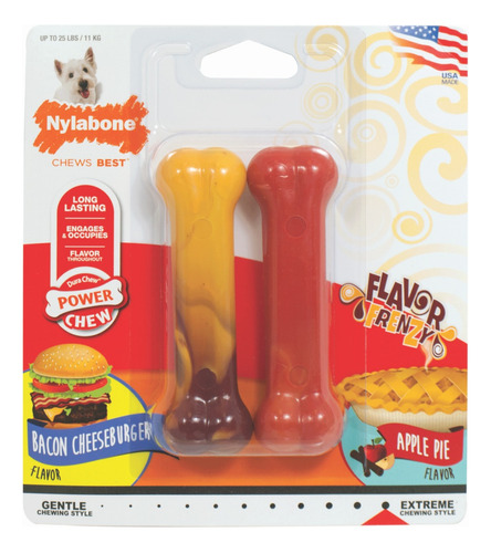 Hueso Para Perro Flavor Frenzy Bacon Cheeseburger & Apple