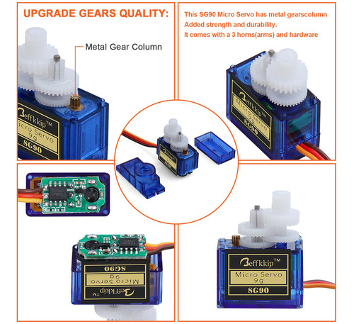Rc Servo 16 Uds Sg90 9g Micro Servos Kit Para Rc Robot Helic