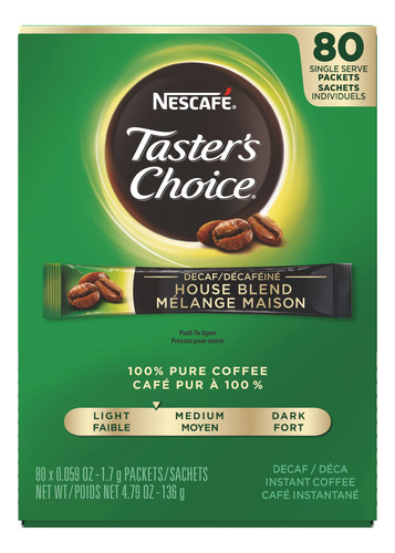Paquetes De Café Instantáneo Nescafé Taster's Choice Decaf 1