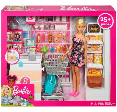 Muñeca Barbie Vamos Al Supermercado Frp01 Mattel