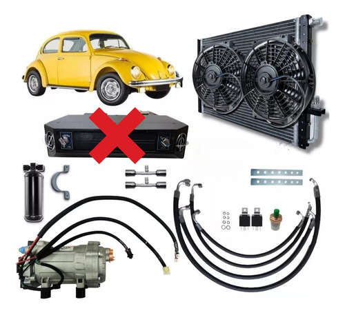 Kit Ar Condicionado Fusca Eletrico 20.000 Btu Sem Caixa Evap