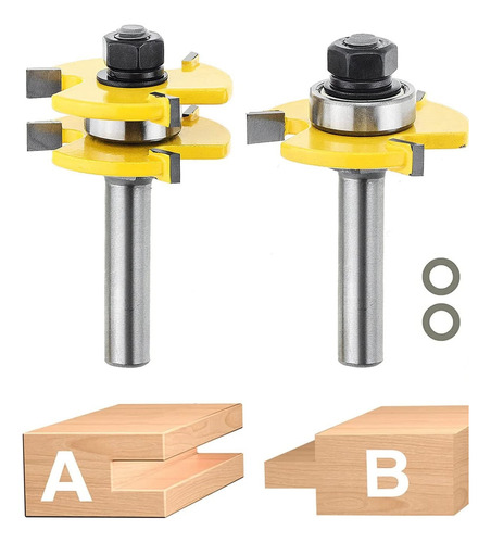 2 Brocas D Fresado De Madera Para Carpintería Vástago 1,27cm