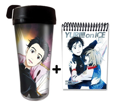 Kit Copo Térmico Anime Yuri On Ice E Caderneta