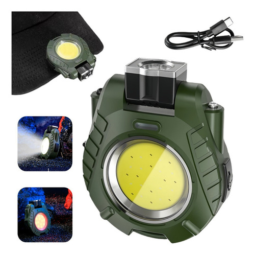 Mini Lámpara Led Recargable Con Clip Para Gorra