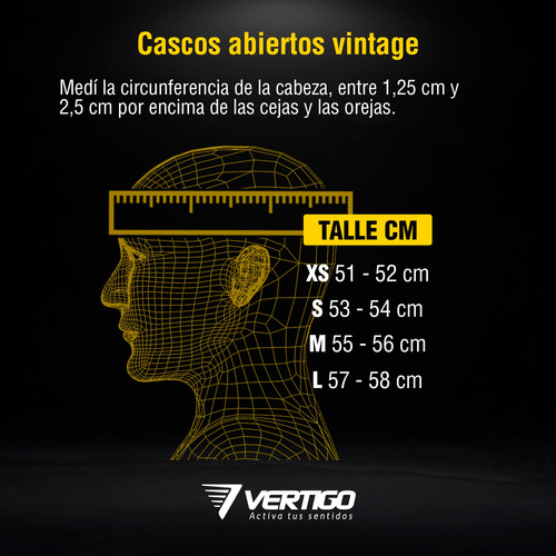 Casco Moto Abierto Vertigo Vintage Scrash. Gravedad X