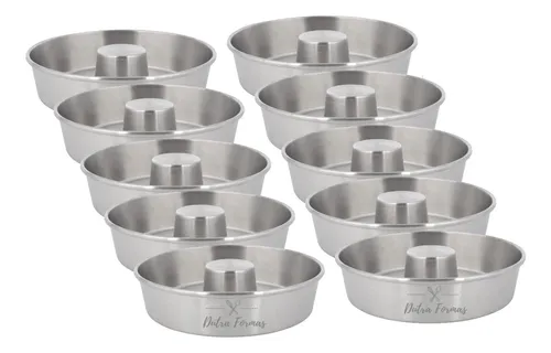comprar Jogo 10 Unds Formas Assadeira Bolo Pudim Redonda Tubo N 26