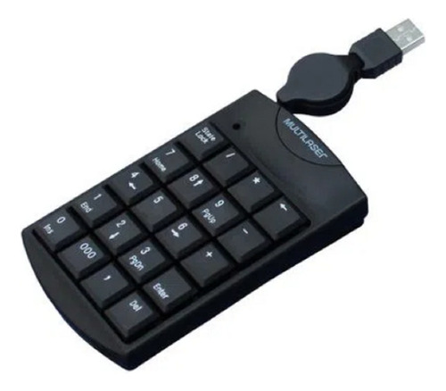 Teclado Numérico Multilaser C/ Cabo Retrátil Usb Preto Tc230