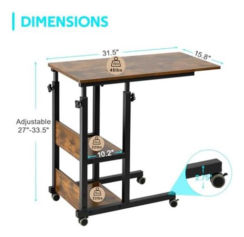 Mesa Lateral En Forma De Hadulcet C Ajustable, Mesa C De Con