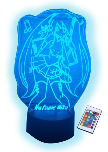 Lampara 3d Ilusion Hatsune Miku Canta Musica Vocaloid Cc