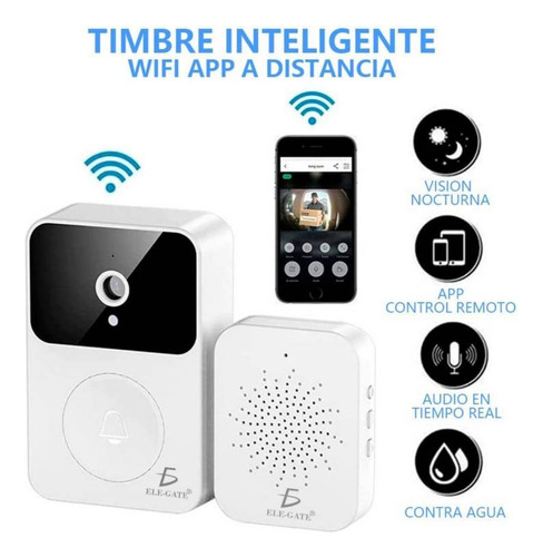 Timbre Con Cámara E Intercomunicador Conexión Wifi Video Hd