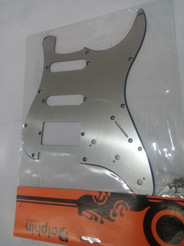 Escudo Guitarra Strato Dolphin Hss Chapa Escovada 1 Camada