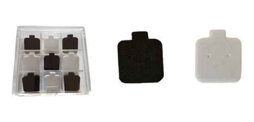 Mini Caja Aretes De Acrilico + 50 Blisters Blancos Y Negros 