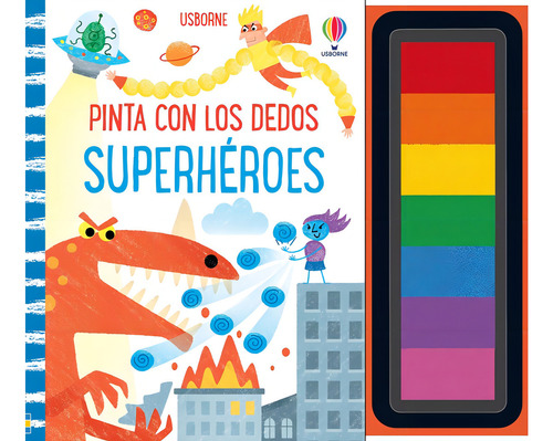 Superheroes Pinta Con Los Dedos, De Fiona, Watt. Editorial Usborne En Español