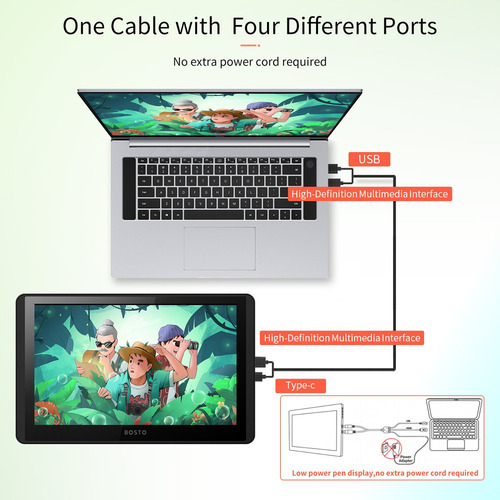 || Tableta Gráfica Bosto 12hd-a H-ips Lcd De 11.6 In
