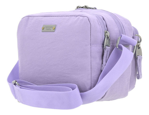 Crossbody Color Lila Zilp Impermeable 1866551-v Chenson 1818 Acabado De Los Herrajes Níquel Diseño De La Tela Lisa