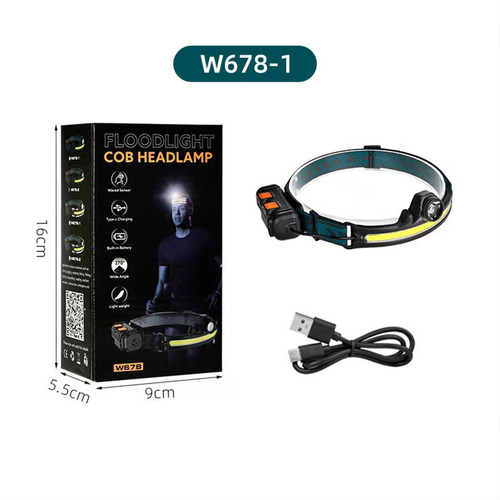 Linterna Frontal Led Recargable 5000lm W678 Luz Fría Negra