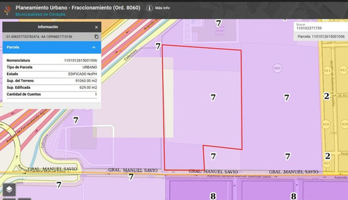 Venta 9 Has Sobre Av General Savio