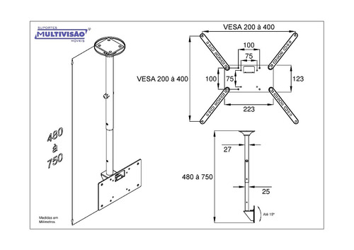 Suporte De Tv 26 32 40 42 50 55 56 Led 3d 4k Sky31 Pr