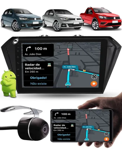 comprar Multimídia 2din 9pol Android Gol Voyage Saveiro G7 G8 Câmera Cor Preto