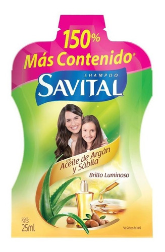 Shampoo Savital Argán & Sábila - mL a $820