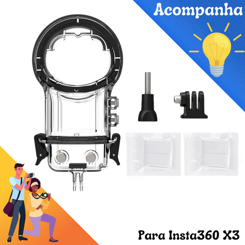 Caixa Estanque 40m Para - Câmeras Insta360 X3 Vibe Shoot Original