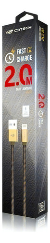 Cabo Usb Lightning 2.0a 2 Metros C3 Tech Cb-210gd