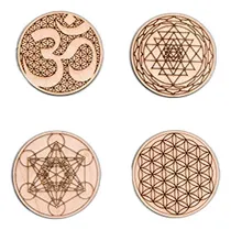 Comprar Posavasos De Geometría Sagrada: Set De 4 Con Metatrón, Om, S