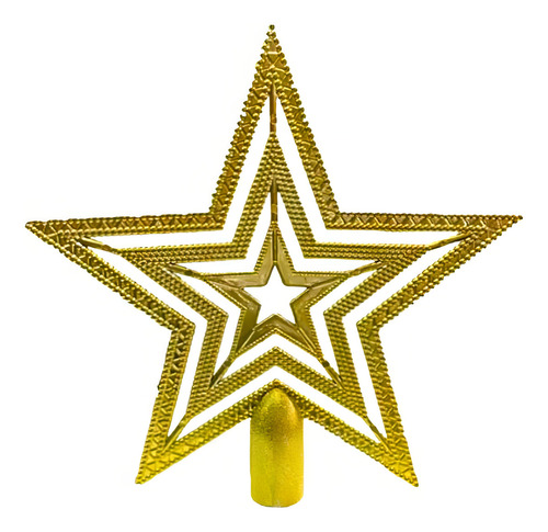 Ponteiras Árvore Glitter Estrela - Kit 3 - 9,5cm
