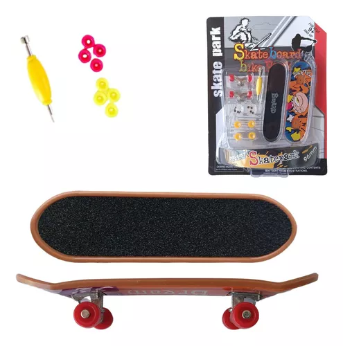 Finger Skateboard Skatinho de Dedo com Lixa e Rodinhas Trocáveis