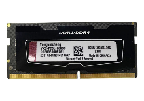 Memoria Ddr3l 8 Gb 1333 Mhz Ram Pc3l 10600 Sodimm Negra None