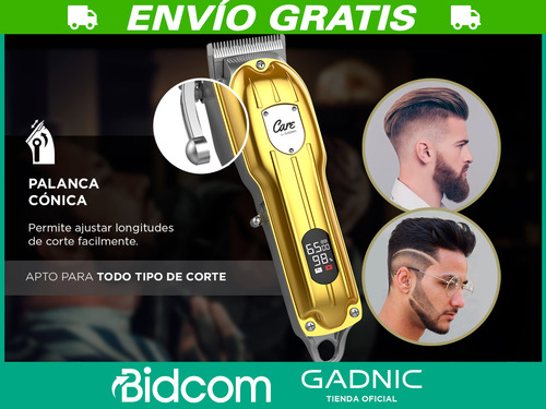 Cortadora De Pelo + Patillera Eléctrica +tijera Gadnic Gold