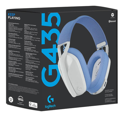 Audifono Gaming Logitech G435 Lightspeed Wireless Blanco