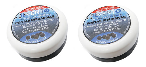  Postas Goma Pvc Calibr.50(12.5mm) Ilvento 2 Potes X 50 C/u