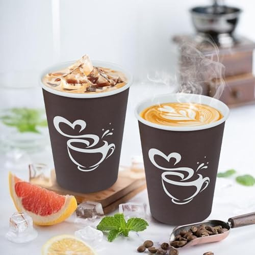 100 Vasos De Papel De 12 Oz, Vaso Desechable Para Bebidas Ca