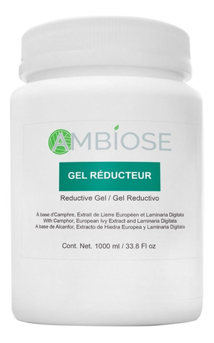 Gel Reductivo Ambiose 1000 Ml, Reductor De Medidas, Abdomen, Piernas, Cadera, Anticelulitis, Reafirmante, Con Alcanfor