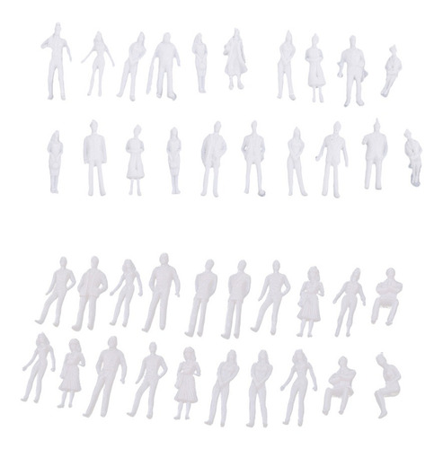 blanco 40pcs 1:50 escala sin pintar personas modelo figuras 