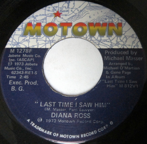 Diana Ross - Last Time I Saw Him Importado Usa Single 7 Lp