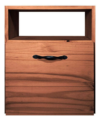 Mesa De Luz Noche Estilo Moderna Con Puerta Y Sin Patas Sajo Acabado Mate Color Cedro