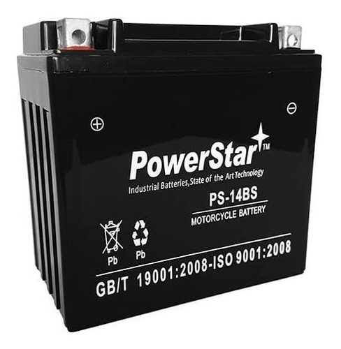 Powerstar Ytx14-bs, Ytx14, Kmx14-bs, Reemplazo Ftx14-bs Bate