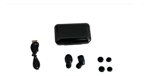 Auriculares in-ear inalámbricos Bluetooth F9-5 negro con luz azul marino