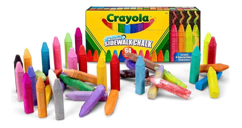 Giz de calçada lavável Crayola, cor de giz, cores diferentes