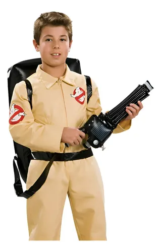Smiffys Disfraz De Cazafantasmas Para Hombre – Mono Beige Con Insignias Y Mochila Inflable, Licencia Oficial, Perfecto Para Halloween Y Fiestas De Los 80