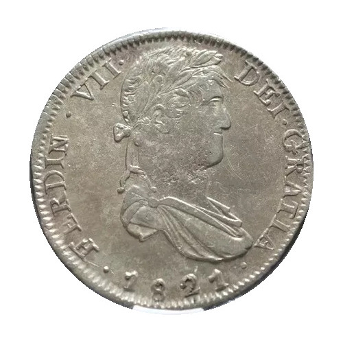 Moneda Original Plata 8 Reales 1821 Guerra De Independencia