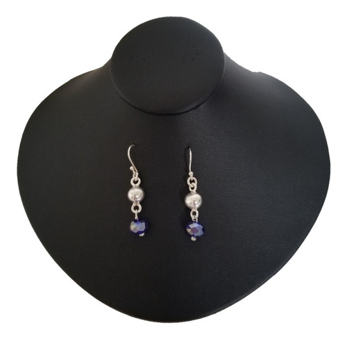 Set De Aretes Y Pulsera Murano Blue Con Plata Ley 950