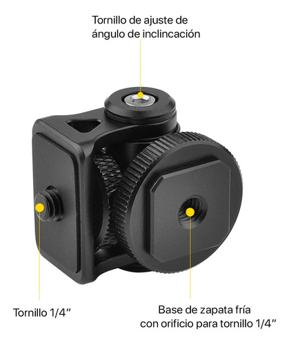 Adaptador Rótulo Zapata A Perno 1/4 Pulgadas Minifocus